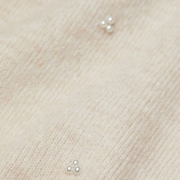 H&M Wool Pearl Studded Oversized Crewneck Sweater Women's Small Preppy Holiday - Picture 8 of 12